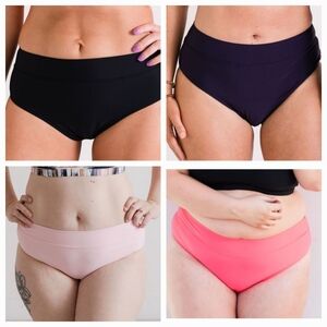 NWT Midrise, full coverage Bikini Briefs Bundle in pink, purple, black